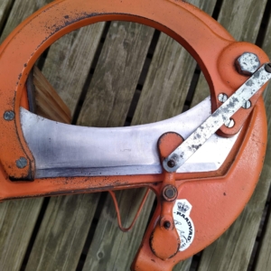 Unika brødskærer – meget velholdt. Kort model retro. Orange.