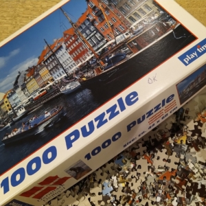 Puslespil motiv Nyhavn. 1000 brikker. Junior og voksen sværhedsgrad.