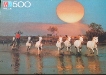 MB Puslespil 500 brikker. Galloperende heste fra 1987