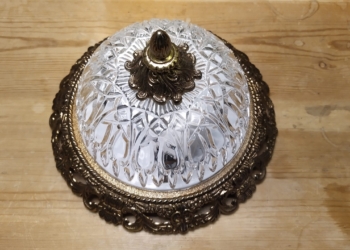 Retro plafond med krystalglas 24 cm