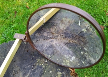 Vintage badeværelse teleskop foldespejl 18 cm