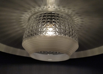 Rå retro spisebordslampe i stål. Smuk upcycled unika vintage retro lampe 42 cm
