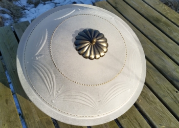 Stor smuk plafond DOME. Mat glas 42 cm.
