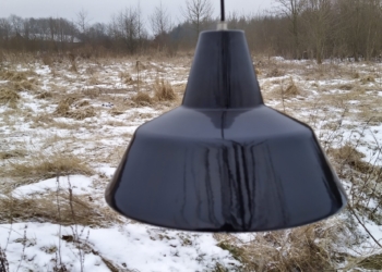 Louis Poulsen industri pendel. Klar til ophæng med ny stofledning. Den store 40 cm model.