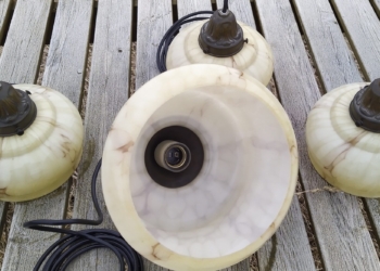 Komplet vintage køkken lampe sæt. 4 unikke pendler.