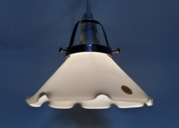 Odreco opalglas pendel med messing ophæng og ny ledning m.m. 16 cm.