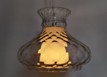 Holmegaard upcycled glaspendel. 24 cm. Nyt el.