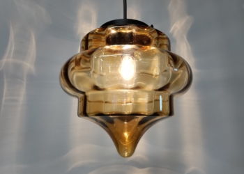Art Deco glaspendel fra 70 erne. Stor og smuk. Nyt el.