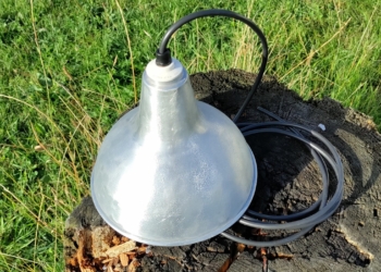 Rå antik pendel i aluminium. Nyt el